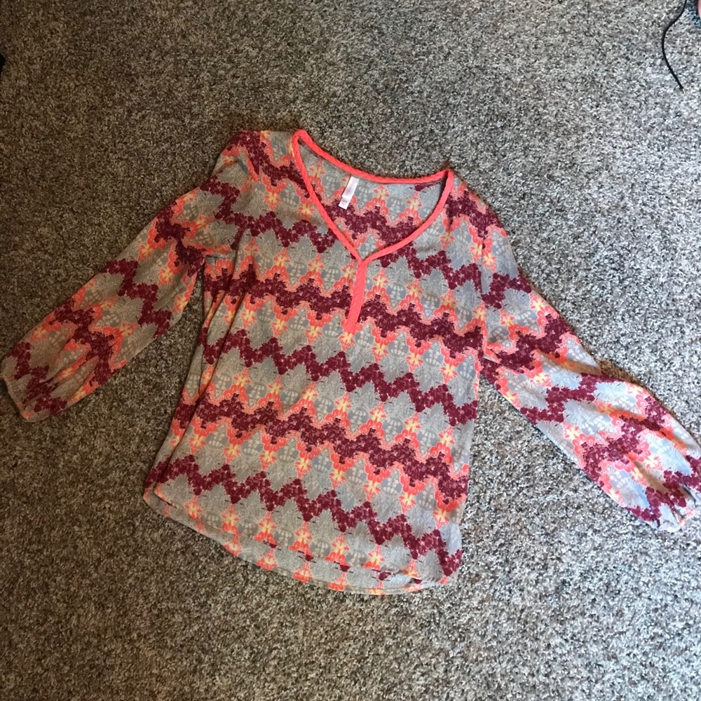 Bright blouse!